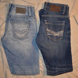 pick from 4 BKE Buckle Jake Jeans thick waist sizes 27R, 27S, 27R and  27R